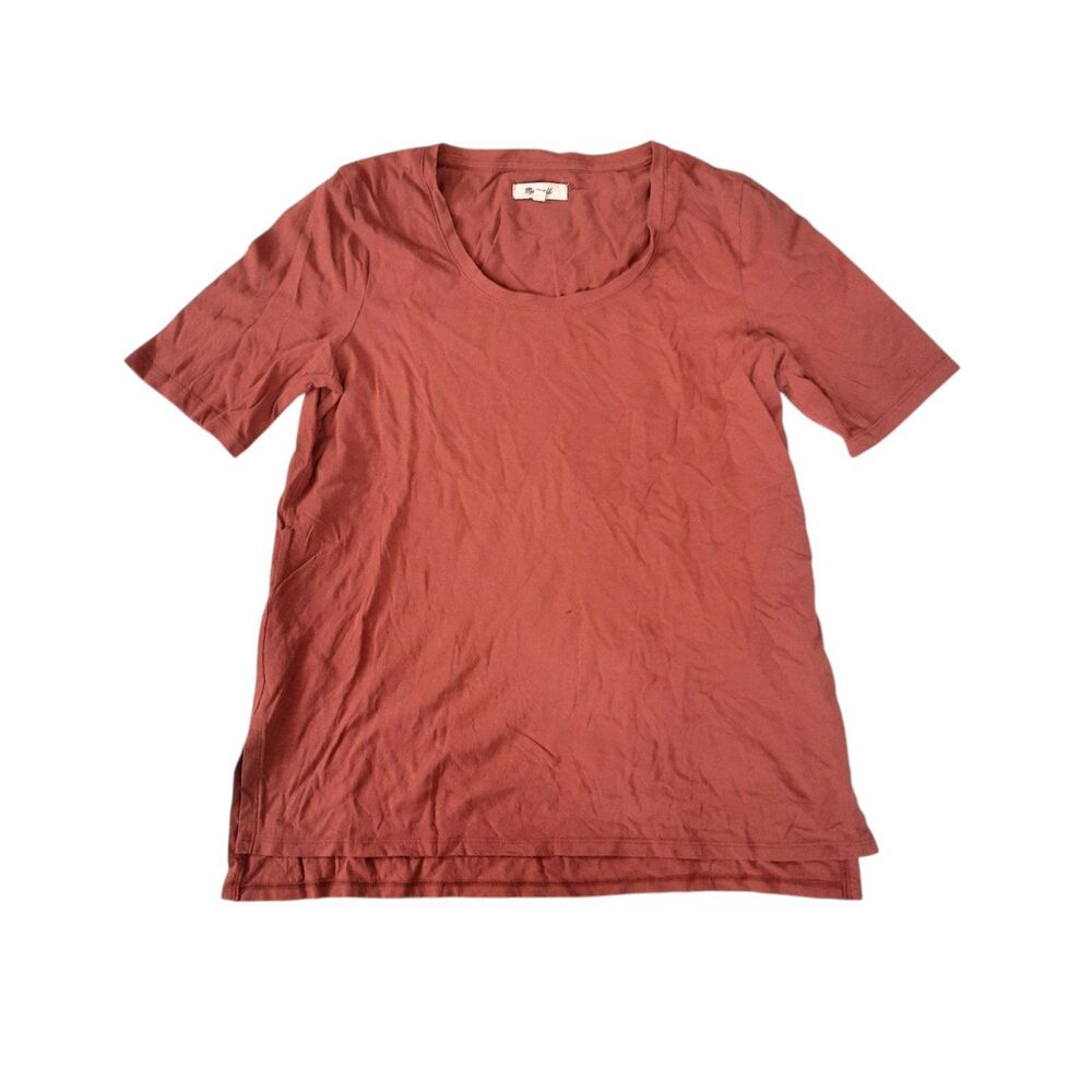Madewell Women's Rust Scoopneck Short Sleeve Shirt Small